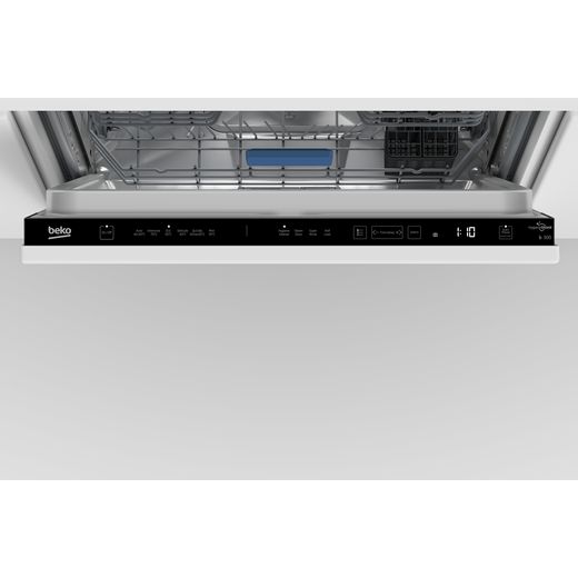 Beko Integrated Standard Dishwasher - Black - Close up control panel shot