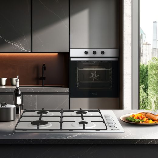 Hisense BI6061HGSUK Built In Electric Single Oven and Gas Hob Pack - Oven and hob in kitchen