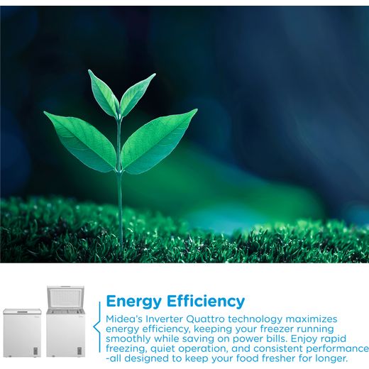 Midea MDRC211FZE01 Chest Freezer - White - Annotation -  Energy efficient shot