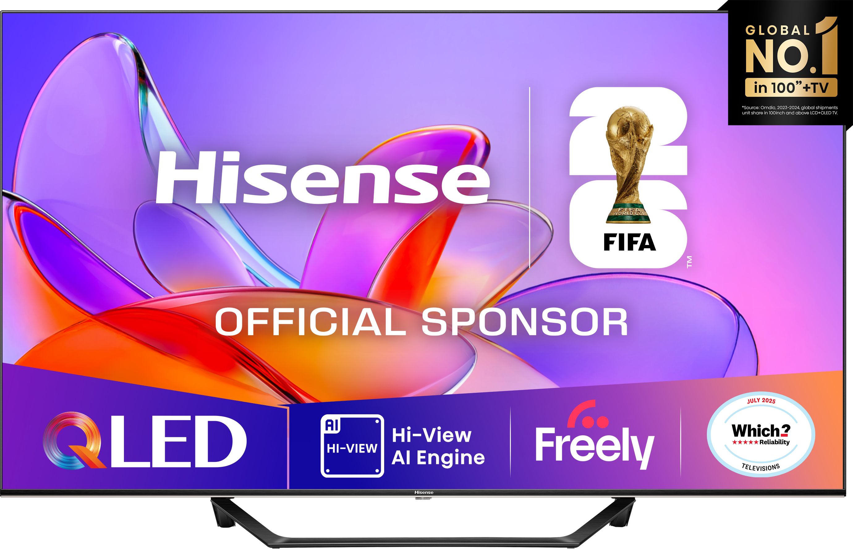 Hisense 43" QLED TV - 4K Ultra HD, Smart TV, Black