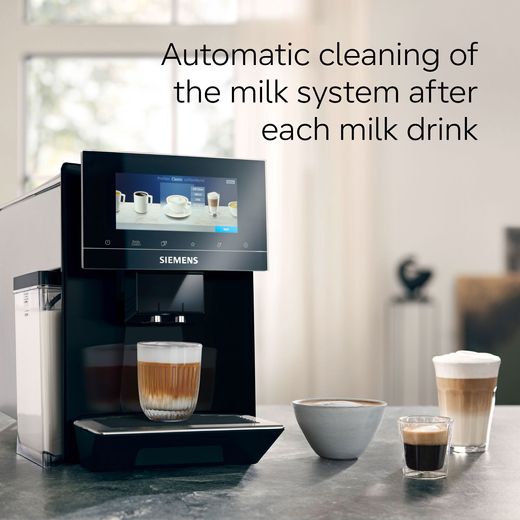 Siemens EQ900 TQ903GB9 Bean to Cup Coffee Machine - Black - Annotation - Automatic cleaning shot