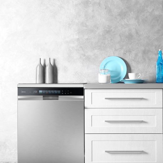 Midea Standard Dishwasher - Stainless Steel  - Dishwasher in kitchen shot