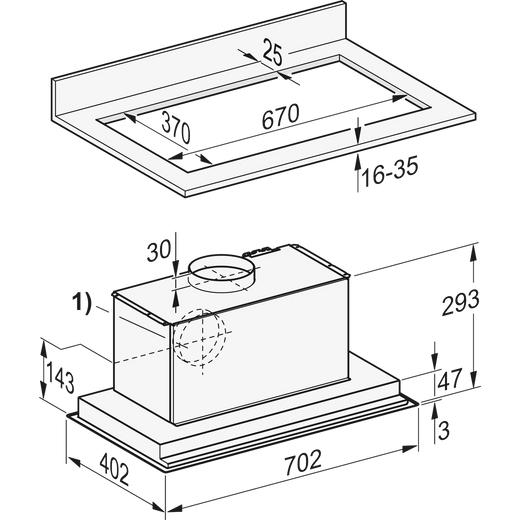 Miele 70 cm Canopy Cooker Hood - Stainless Steel