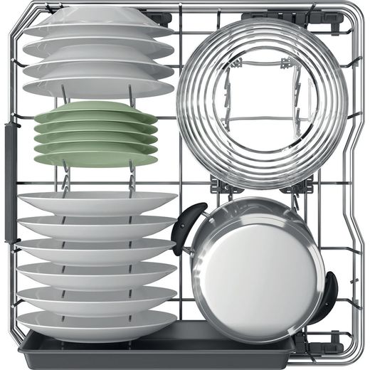 Hotpoint Fully Integrated Standard Dishwasher - White with Fixed Door Hinge Kit - Rack