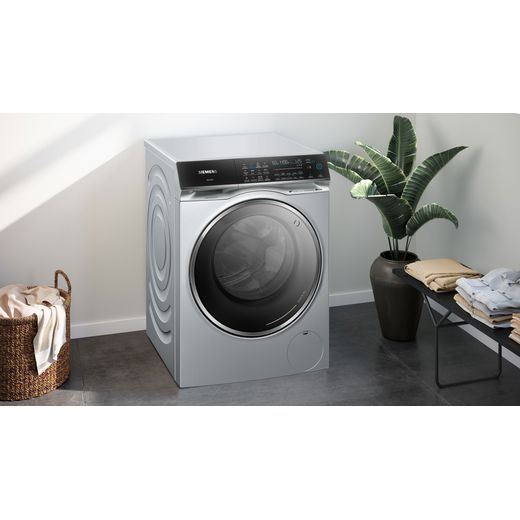 Siemens IQ-700 i-Dos™ 10.5Kg / 6.0Kg Washer Dryer - White - Annotation - Dimension shot - Washer dryer in room shot