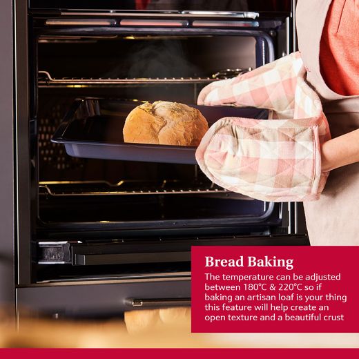 NEFF N90 Slide & Hide® Built In Electric Single Oven - Graphite - Annotation - Bread baking shot