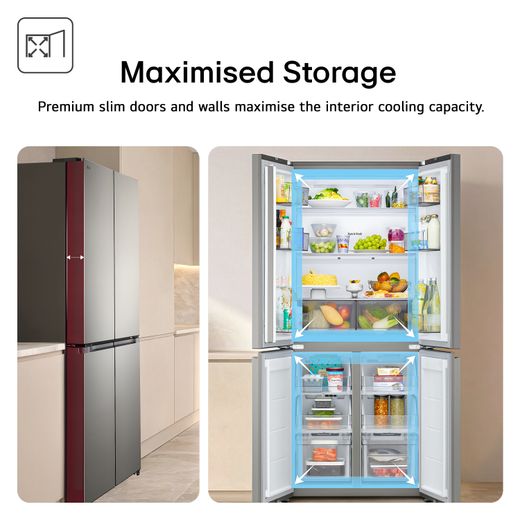 LG American Fridge Freezer - Prime Silver - Annotation - Maximised storage