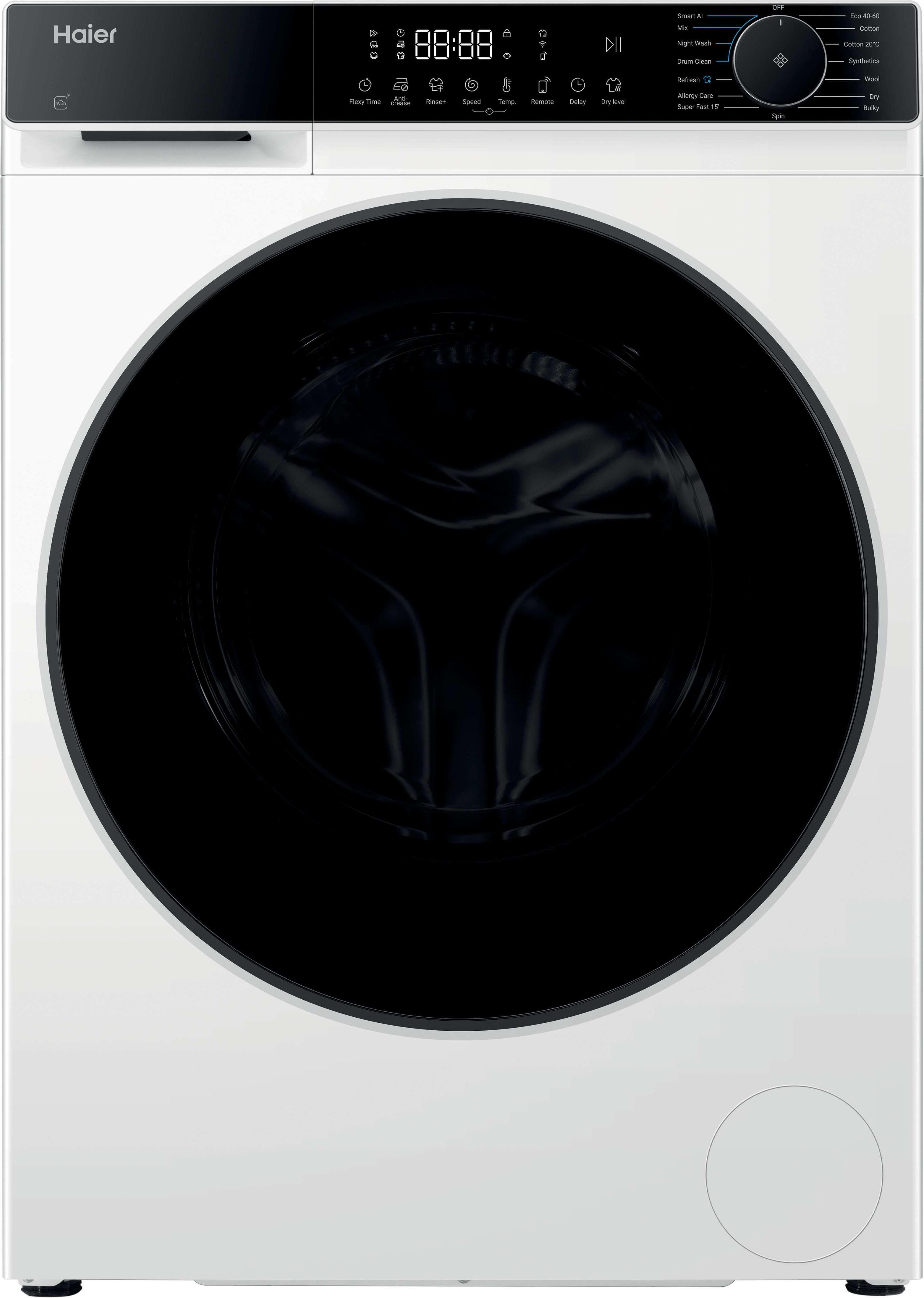 Haier 12kg/8kg Freestanding Washer Dryer - Smart AI - 1400 RPM - White
