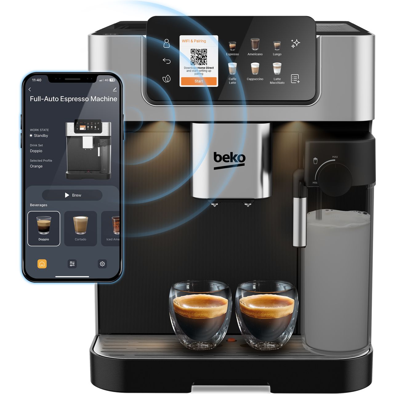 Beko Bean to Cup Coffee Machine 18 Drinks | CEG7348X | ao.com