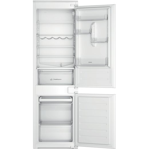 Indesit Integrated Fridge Freezer - White - Front with door open shot 