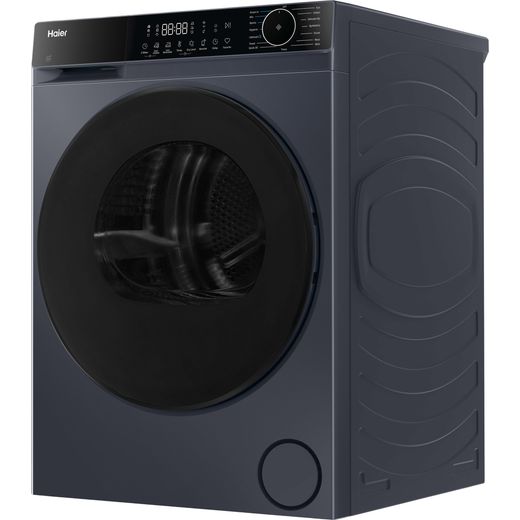 Haier X5 HD90-D357AGU1-UK Wifi Connected Heat Pump Tumble Dryer - Graphite - left perpsective shot 