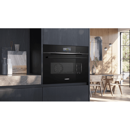 Siemens IQ-700 Compact Electric Single Oven - Black - Oven in kitchen