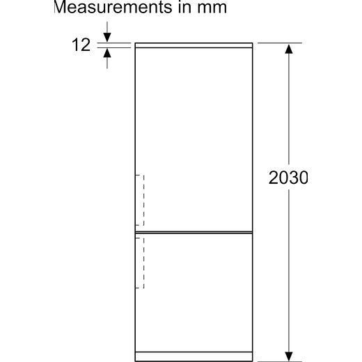 Bosch Series 4 70/30 Frost Free Fridge Freezer - Silver - Dimensions 1