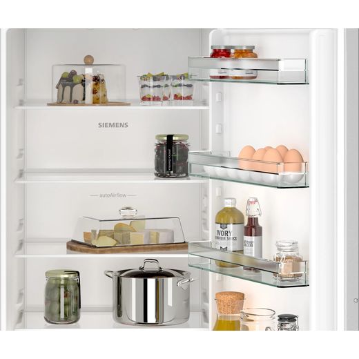Siemens IQ-100 KI96NNSE0 194cm 70/30 Integrated Frost Free Fridge Freezer with Sliding Door Fixing Kit - White - Internal shot