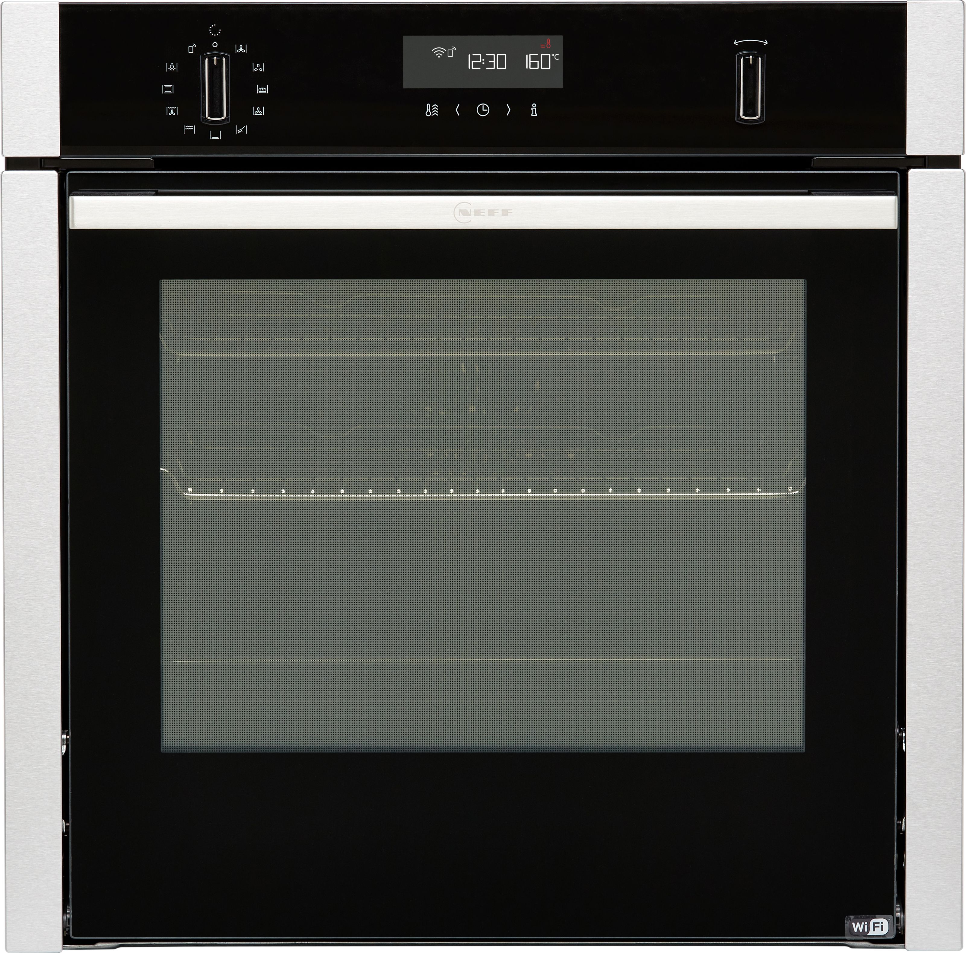 NEFF N50 Slide&Hide B6ACH7HH0B Wifi Connected Built In Electric Single Oven with Pyrolytic Cleaning - Stainless Steel - A Rated, Stainless Steel