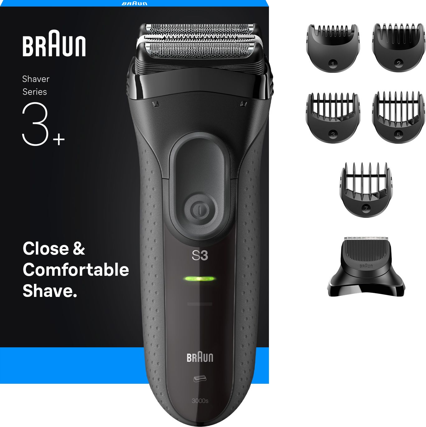 Braun Series 3 Electric Shaver - Black - Wet & Dry