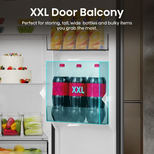 Hisense American Fridge Freezer - Black Stainless Steel - Annotation - XXL door balcony