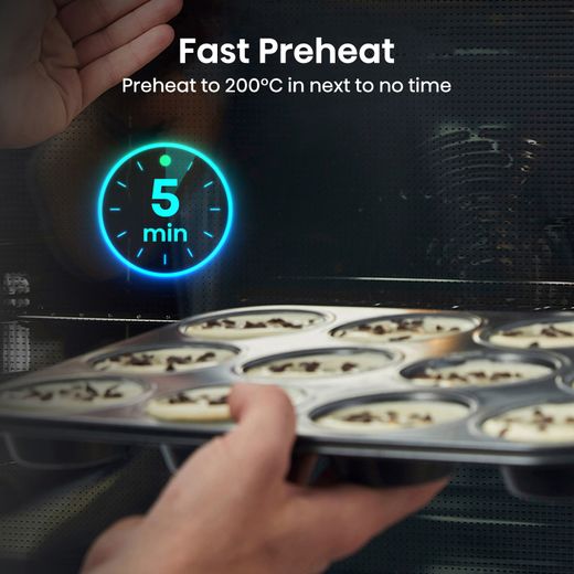 Hisense BI6061HGSUK Built In Electric Single Oven and Gas Hob Pack - Annotation - Fast preheat