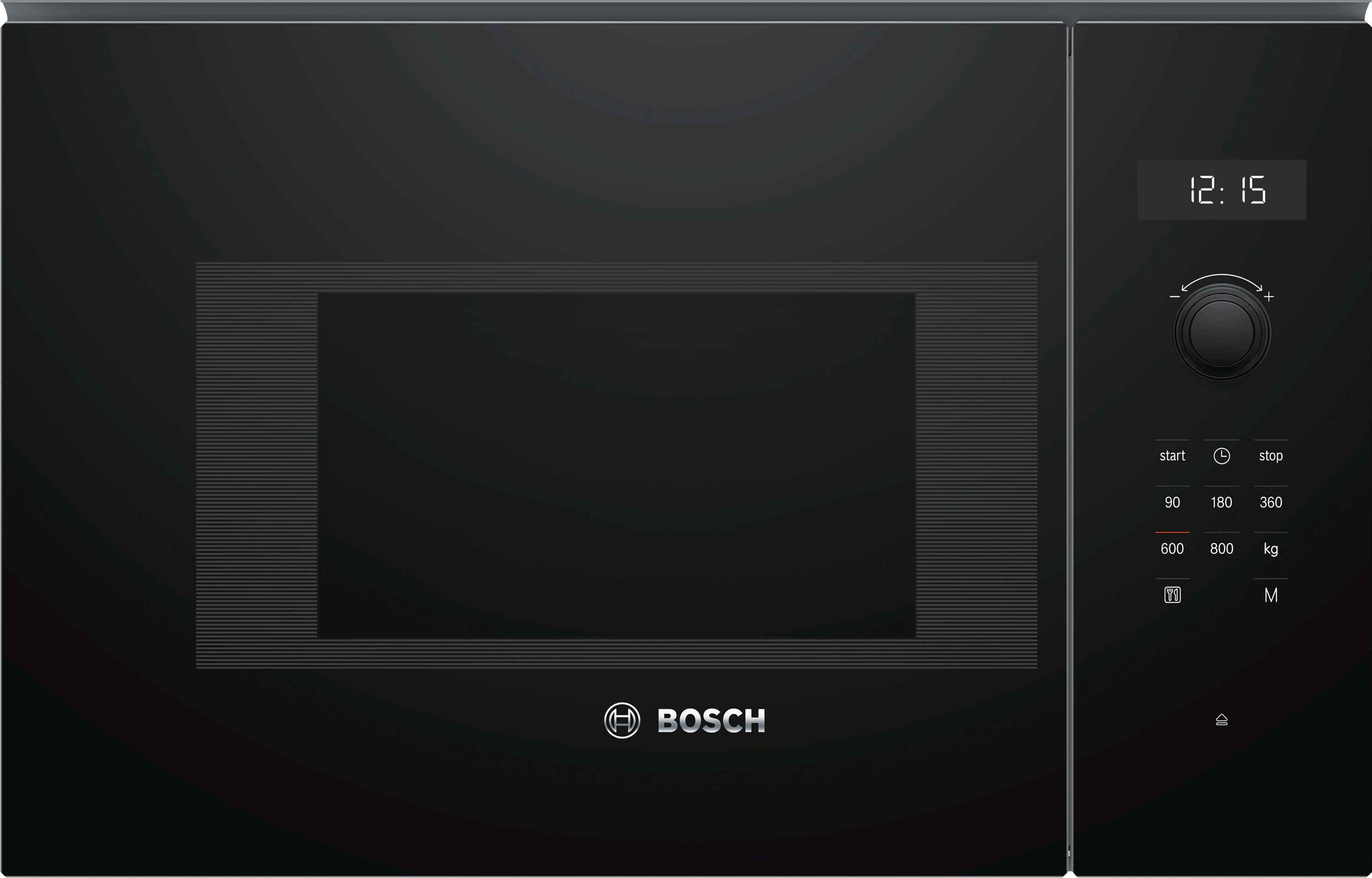 Bosch Series 6 BFL524MB0B Built In 38cm Tall Compact Microwave - Black, Black