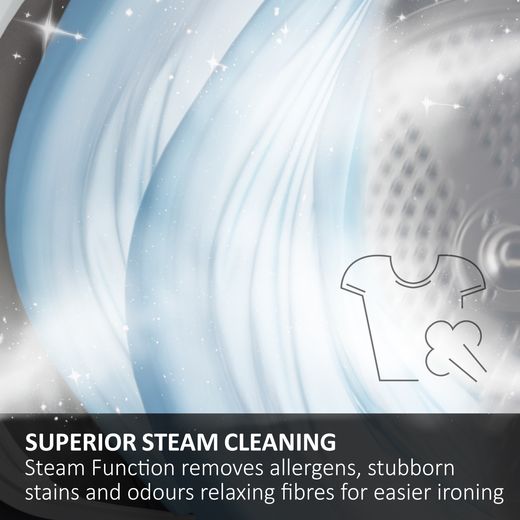 Haier Series 6 BHA6S696M6DB9R80 Wifi Connected Integrated 9Kg / 6Kg Washer Dryer with 1600 rpm - Graphite - Annotation - Steam function shot