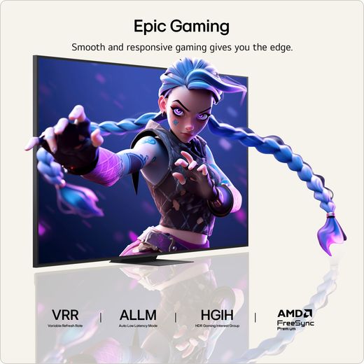 LG evo AI 100" 4K Ultra HD MiniLED Smart TV - Annotation - epic gaming shot 