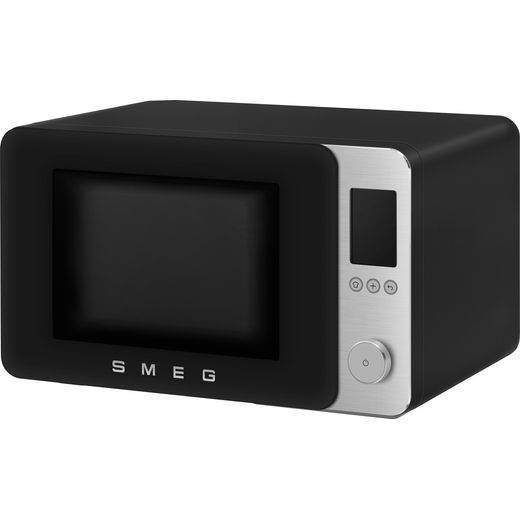 Smeg Collezione MOC02BLMUK Litre 30cm High, Freestanding Small - Black - Left perspective