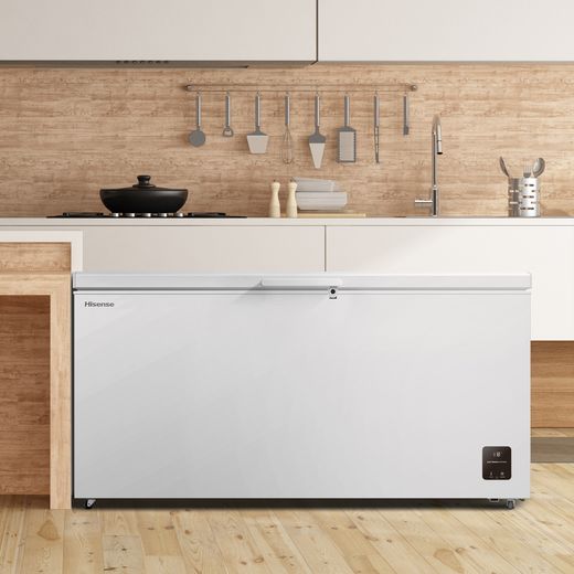 Hisense Chest Freezer - White - Freezer in kitchen shot 