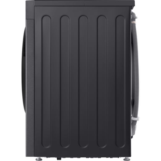 LG Series 5 AI Direct Drive W4X5016TBB Wifi Connected 11Kg / Washer Dryer with 1400 rpm - Essence Matte Black - Side shot