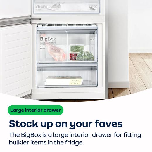 Bosch Series 2 Integrated 70/30 Fridge Freezer with Sliding Door Fixing Kit - White - AO Annotation - BigBox