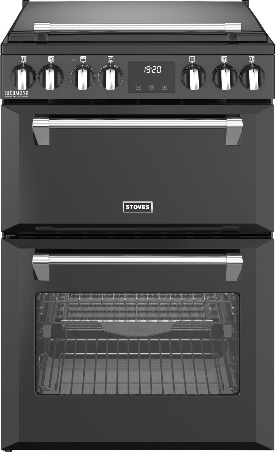 Stoves Black Electric Cooker - 60cm - 2 Oven - Induction Hob - Maxi-Grill™ - TrueTemp™
