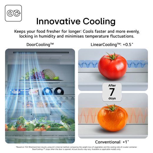 LG NatureFRESH™ American Fridge Freezer - Essence Black Steel - Annotation - Innovative cooling
