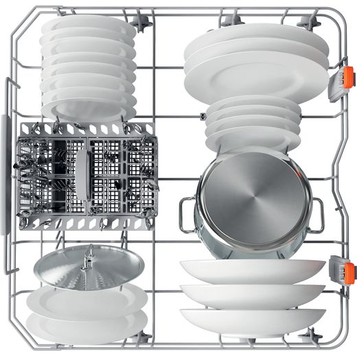Hotpoint Standard Dishwasher - White - Top basket view shot