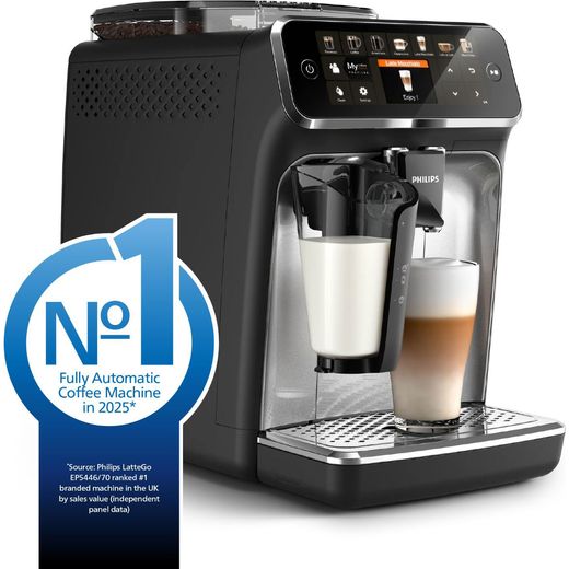 Philips 5400 Series EP5446/70 Bean to Cup Coffee Machine - Black / Silver - annotation - number 1 shot
