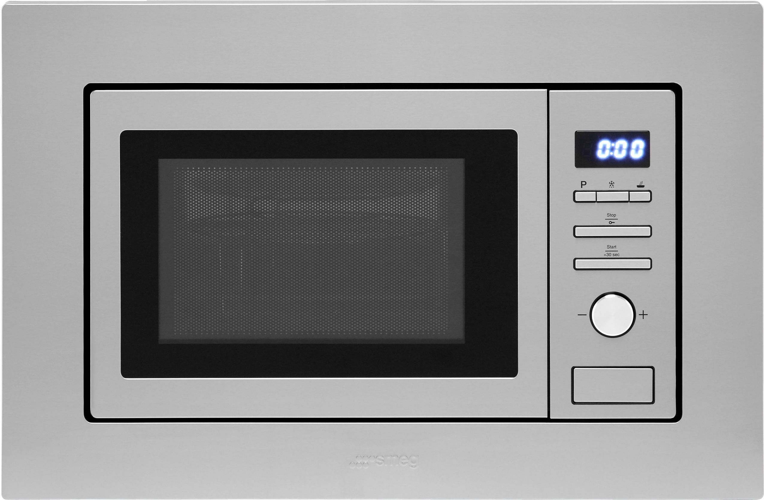 Smeg FMI017X Built In 39cm Tall Compact Microwave - Stainless Steel, Stainless Steel
