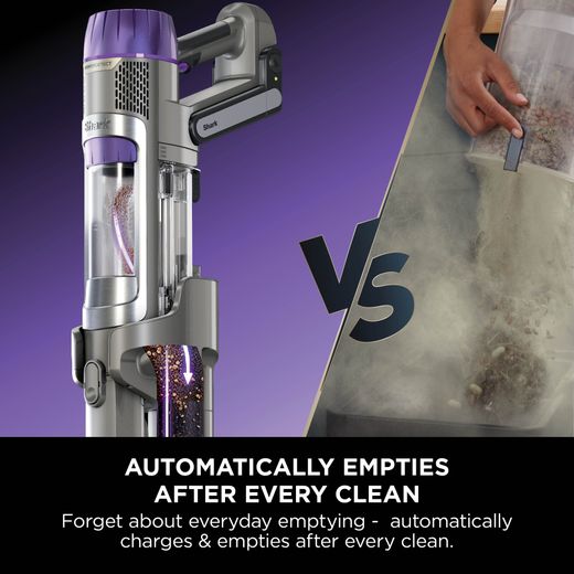 Shark PowerDetect Clean & Empty Cordless Vacuum Cleaner with up to 70 Minutes Run Time - White / Java Grey - Annotation - Auto empty