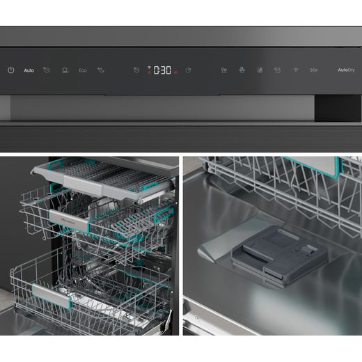 Hisense Standard Dishwasher - Black Inox - close up detail shot 