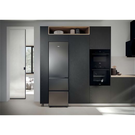 Haier HTR3518ENMXK Fridge Freezer Stainless Steel Effect - Fridge freezer in kitchen shot