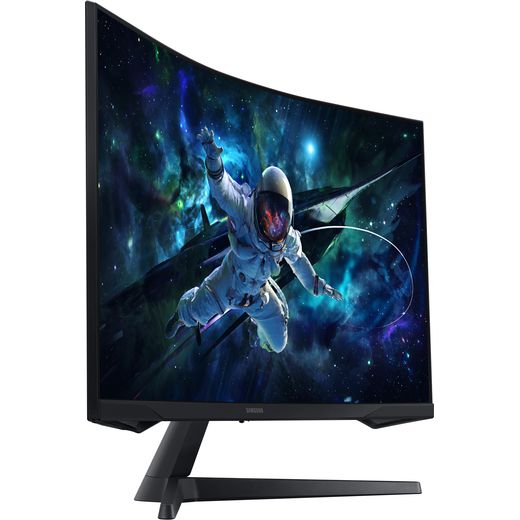 Samsung Odyssey G55C 32" Quad HD 165Hz Gaming Monitor with FreeSync - Black - right perpsective shot 