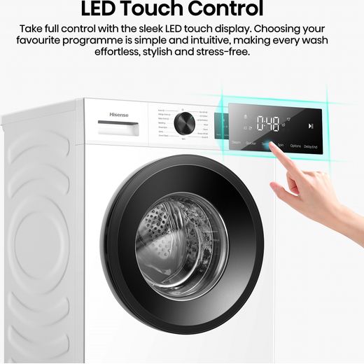 Hisense 1i Series WF1I9042BWP2 9kg Washing Machine with 1400 rpm - White - Annotation - touch control shot 