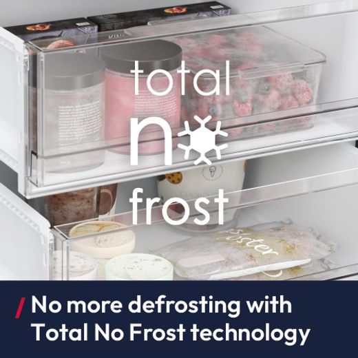 Hoover HONCQ3T518EWWK 185cm 50/50 No Frost Fridge Freezer - White  - Annotation - total no frost shot