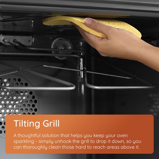 Hotpoint Class 2 HO 255H X UK Built In Electric Single Oven - Stainless Steel - Annotation - Tliting_Grill
