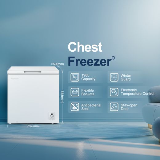 Fridgemaster Chest Freezer - White - Dimensions