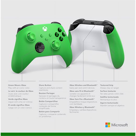 Xbox V2 Wireless Gaming Controller For Android,PC,Xbox One,Xbox One S,Xbox One X,Xbox Series S,Xbox Series X,iOS - Velocity Green - Box shot