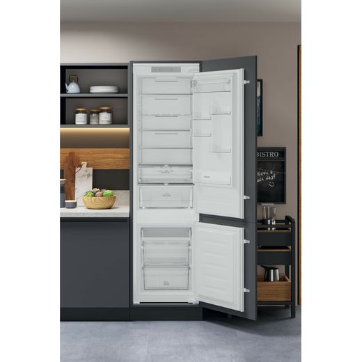 Hotpoint Integrated 70/30 Total No Frost Fridge Freezer - White - Fridge freezer in kitchen shot