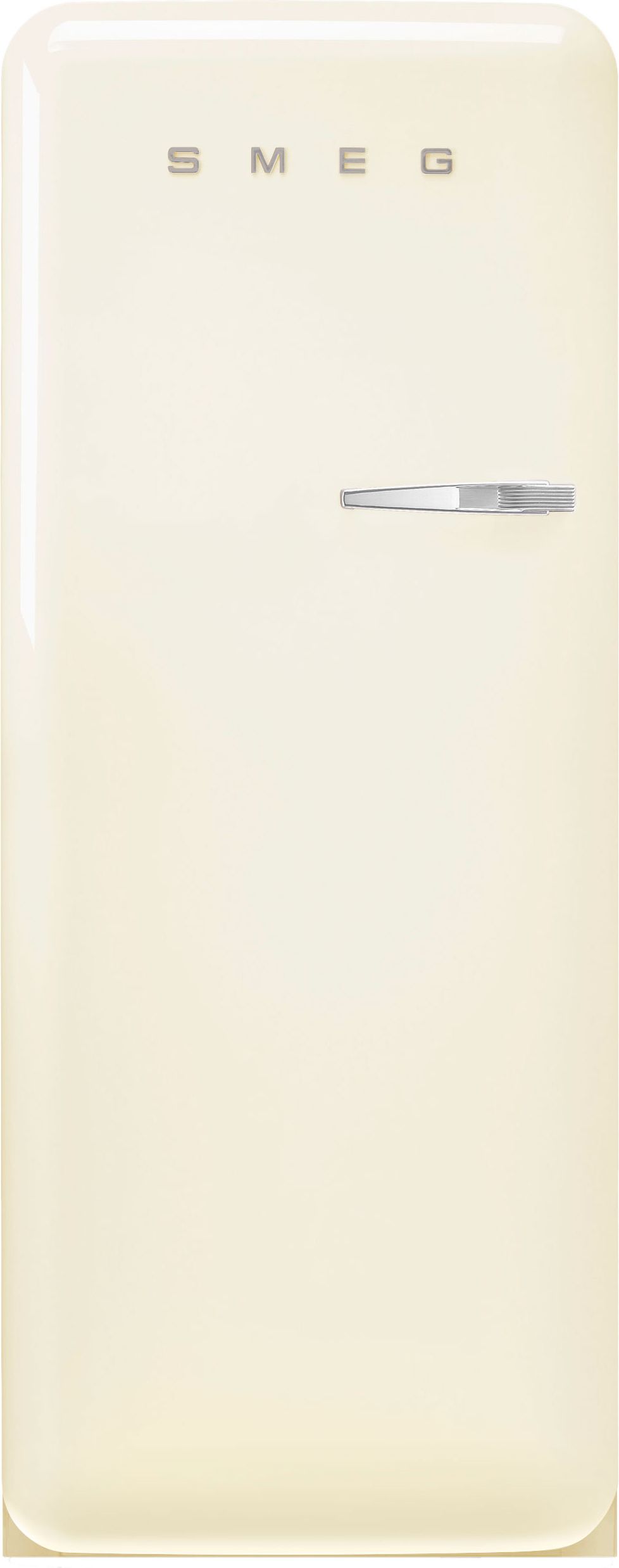 Image of Smeg 50s Style Retro Left Hand Hinge FAB28LCR6UK 153cm Small Fridge with Ice Box - Cream - C Rated, Cream
