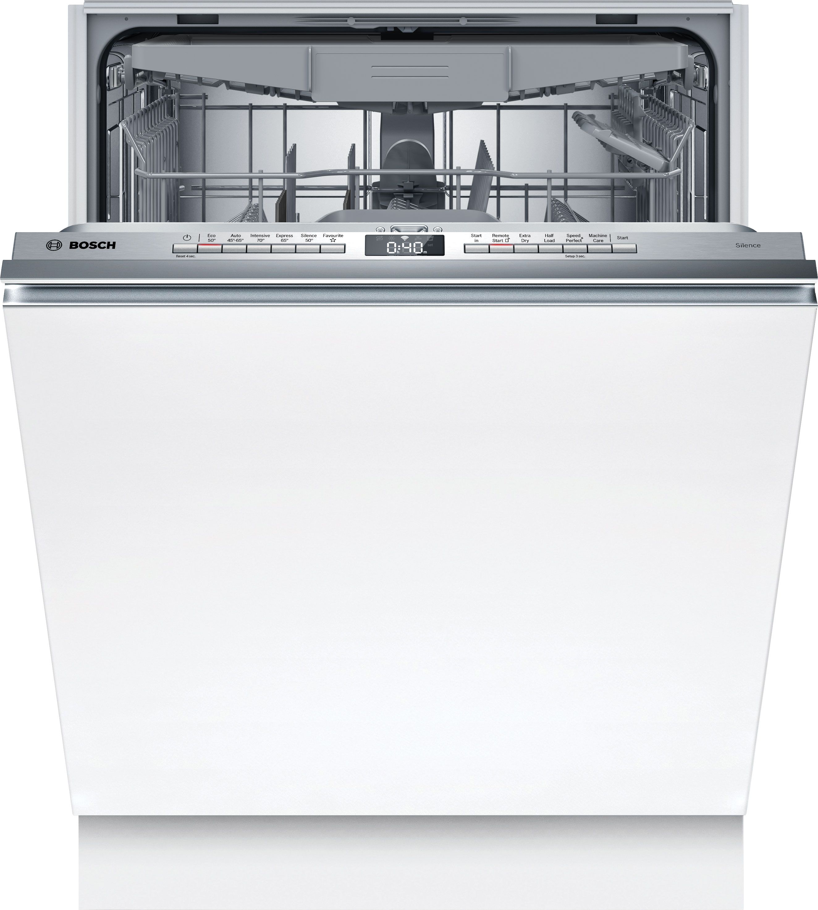 Image of Bosch Series 4 SMH4HVX14G Fully Integrated Full Size Dishwasher - Silver Control Panel with Sliding Kit - C Rated, Silver