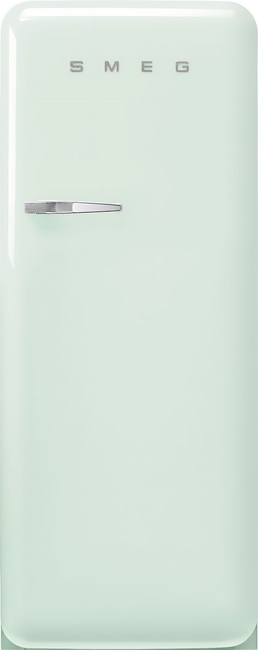 Image of Smeg 50s Style Retro Right Hand Hinge FAB28RPG6 153cm Small Fridge with Ice Box - Pastel Green - C Rated, Green