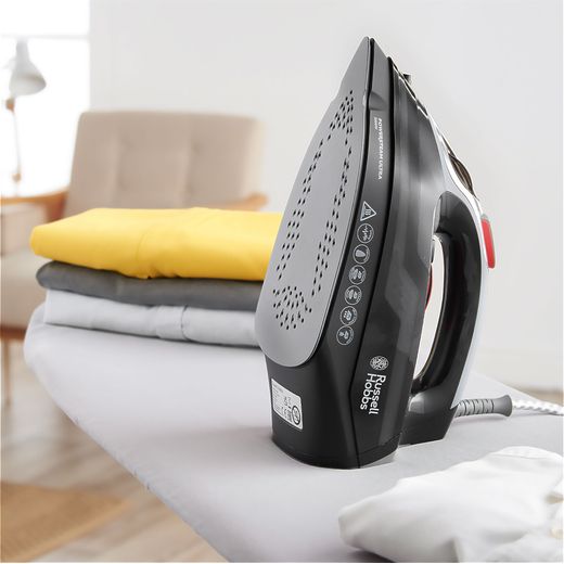 Russell Hobbs Power Steam Ultra 20630 3100 Watt Iron -Black - kettle on table shot