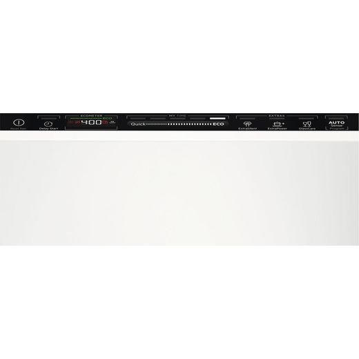AEG GlassCare Integrated Standard Dishwasher - White - control panel shot