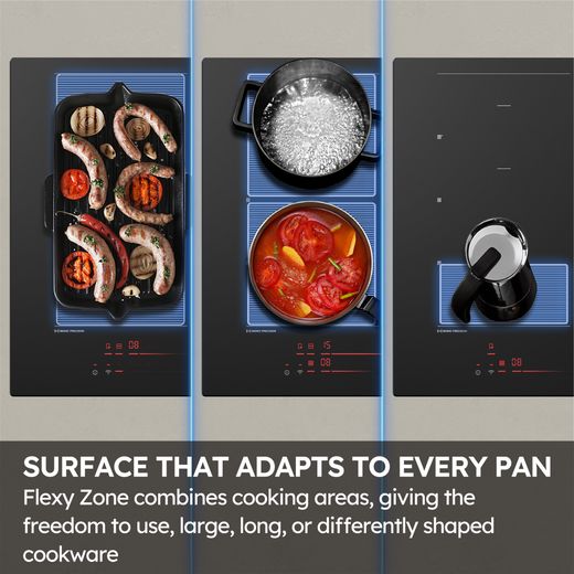 Haier HAMTCB86IWCS 65cm Induction Hob - Matte Black - Annotation - Flexy Zone